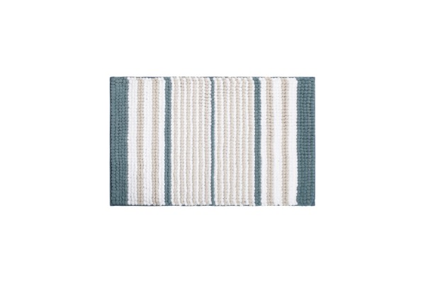 Коврик для ванной комнаты, 50x80, шенилл, сине-зеленый, IDDIS