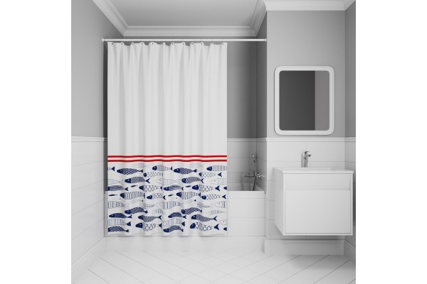 Штора для ванной IDDIS 200x180 см, Полиэстер