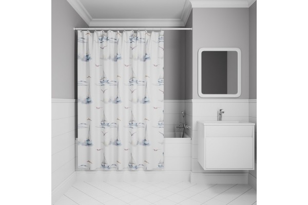 Штора для ванной IDDIS 200x180 см, Полиэстер