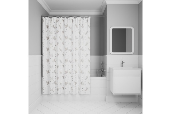 Штора для ванной IDDIS 200x180 см, Полиэстер