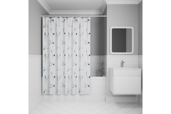 Штора для ванной IDDIS 200x180 см, Полиэстер