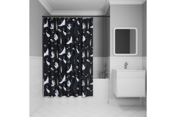 Штора для ванной IDDIS 200x180 см, Полиэстер