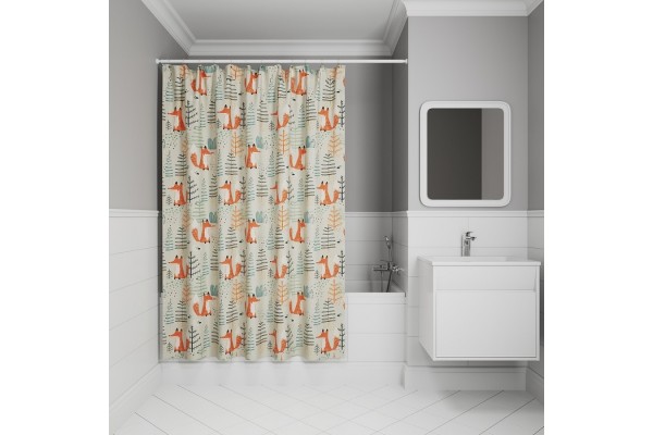 Штора для ванной IDDIS 200x180 см, Полиэстер