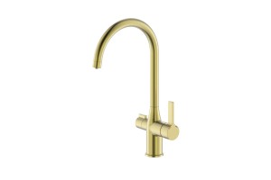 Смеситель для кухни с каналом для фильтрованной воды, матовое золото, Pure, IDDIS