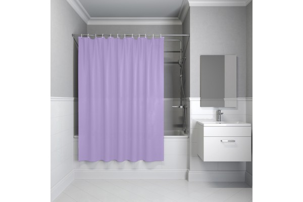 Штора IDDIS для ванной 200x180 см светло-фиолетовый PE