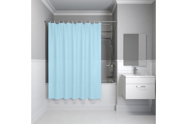 Штора IDDIS для ванной 200x180 см голубой PE