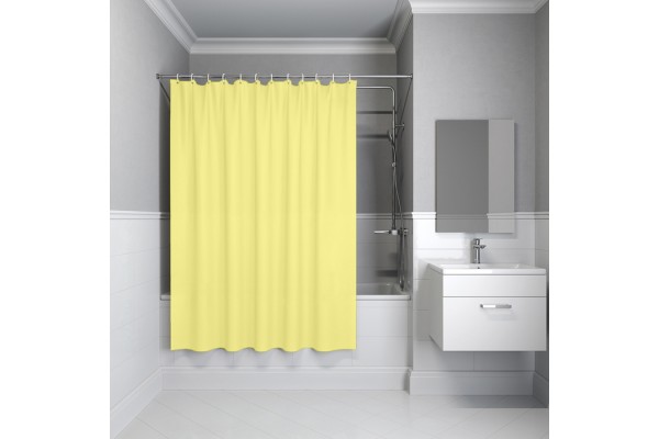 Штора IDDIS для ванной 200x180 см желтый PE