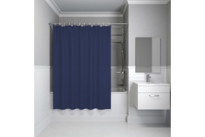Штора IDDIS для ванной 200x180 см темно-синий PE