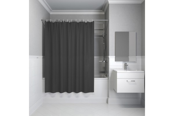 Штора IDDIS для ванной 200x180 см темно-серый PE