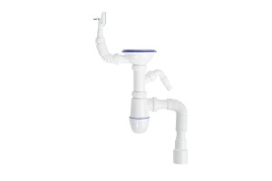 Сифон IDDIS для мойки с выпуском 3 1/2 с переливом и и отводом Kitchen Line