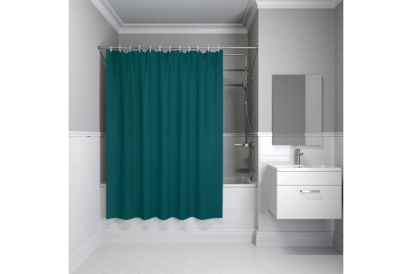 Штора IDDIS для ванной 200x180 см темно-зеленый PE