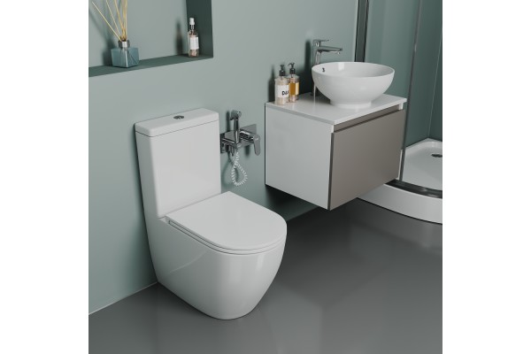 Унитаз-компакт безободковый D&K Matrix 630*365*840мм