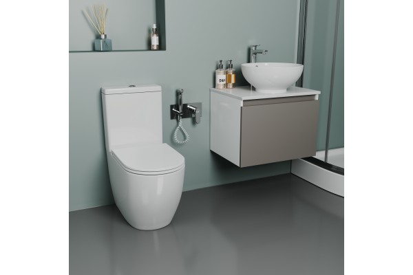 Унитаз-компакт безободковый D&K Matrix 630*365*840мм