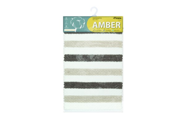 Коврик для ванной 1-ый Fixsen AMBER, mix (серый+бежевый+белый), 50х80см