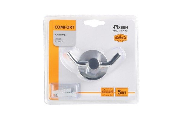 Крючок двойной хром Fixsen Comfort Chrome