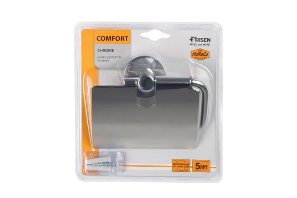 Бумагодержатель с крышкой хром Fixsen Comfort Chrome