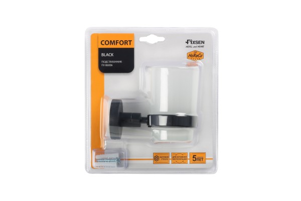 Подстаканник одинарный черный Fixsen Comfort  Black