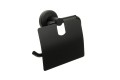Бумагодержатель с крышкой черный Fixsen Comfort  Black