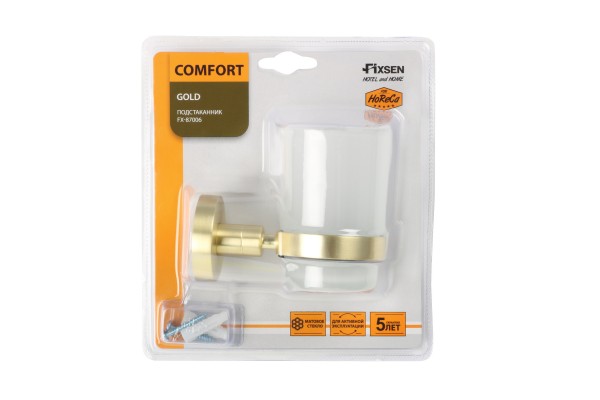 Подстаканник одинарный золото-сатин Fixsen Comfort Gold 