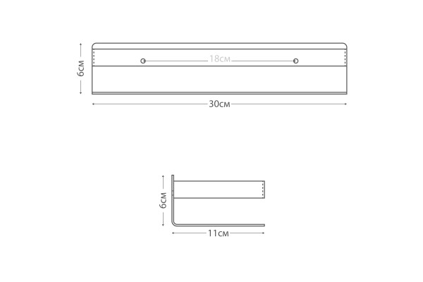 Полка прямоугольная Fixsen одноэтажная золото-сатин 