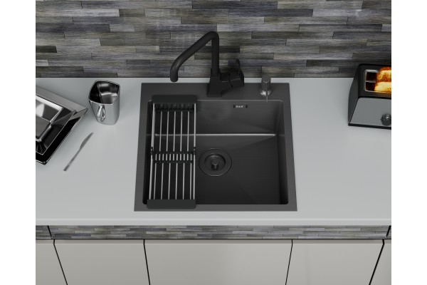 Кухонная мойка D&K нержавеющая сталь графит