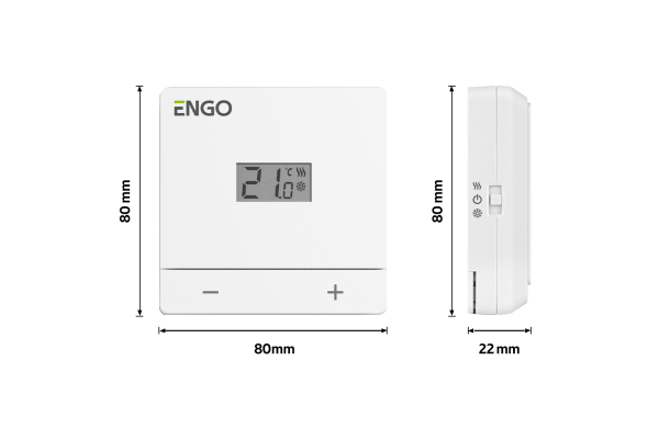 ENGO EASYBATW терморегулятор проводной накладной на батарейках, белый