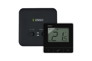Терморегулятор ENGO E20i-B беспроводной управляемый через интернет Wi-Fi на батарейках черный.