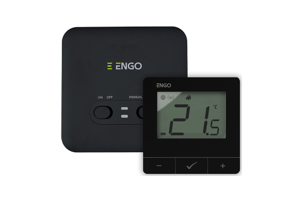Терморегулятор ENGO E20i-B беспроводной управляемый через интернет Wi-Fi на батарейках черный.