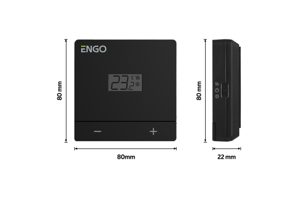 ENGO EASY230B терморегулятор проводной накладной 230В, черный