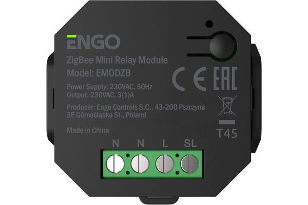 Реле ENGO ZigBee с репитером – беспроводное управление 230В