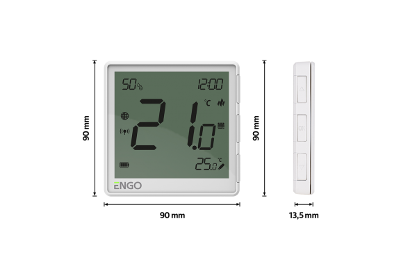 ENGO EONEBATW Zigbee 3.0 терморегулятор беспроводной с датчиком влажности для умного дома