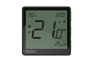 ENGO EONE230B терморегулятор проводной, беспроводной, Zigbee, 230в со встроенным датчиком влажности, черный