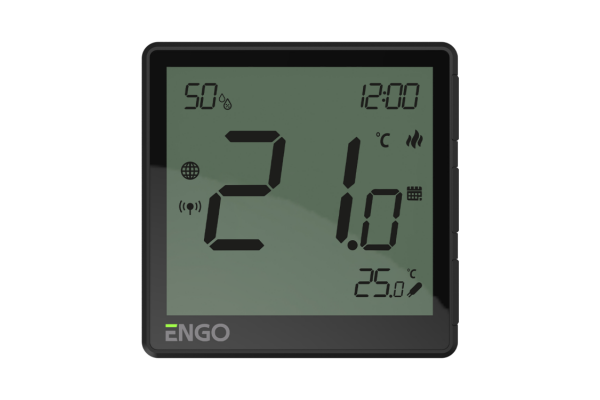 ENGO EONE230B терморегулятор проводной, беспроводной, Zigbee, 230в со встроенным датчиком влажности, черный