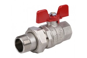 STOUT кран шаровой с американкой ВН 3/4 (EPDM) полнопроходной бабочка