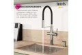 Смеситель для кухни с каналом для фильтрованной воды и гибким изливом IDDIS Ikon сатин