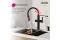 Смеситель для кухни с каналом для фильтрованной воды и гибким изливом IDDIS Ikon черный матовый