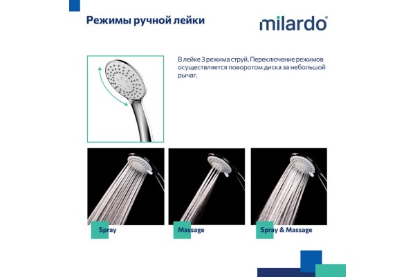 Смеситель для ванны Milardo Azure глянцевый хром