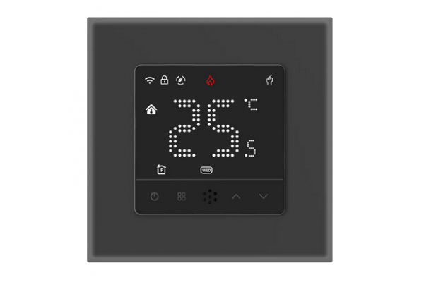 Kiptover F19 терморегулятор для теплого пола электронный сенсорный, рамка 55x55, Wi-Fi, Черный