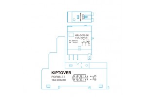 KiPTOVER реле промежуточное DC 12V, 2К, DIN, 8А