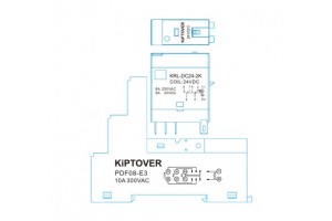 KiPTOVER реле промежуточное DC 24V, 2К, DIN, 8А
