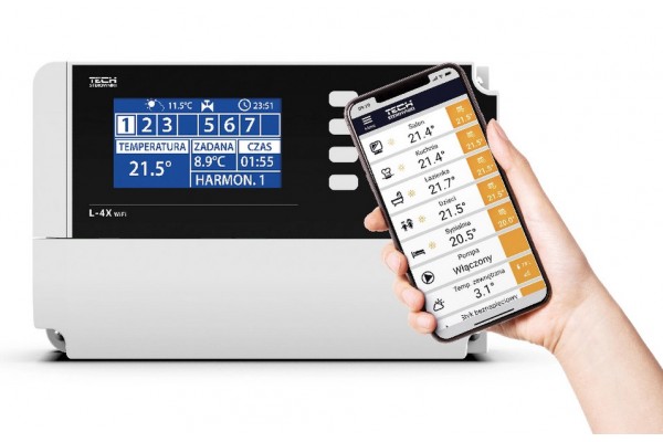 Tech ST-L-4X WiFi (8 зон) контроллер, теплый пол, радиаторы, Wi-Fi