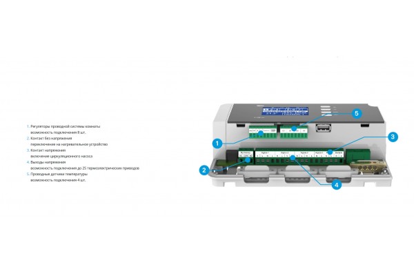 Tech ST-L-4X WiFi (8 зон) контроллер, теплый пол, радиаторы, Wi-Fi