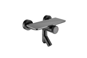 Смеситель для ванны IDDIS Shelfy с управлением Push Control, черный матовый
