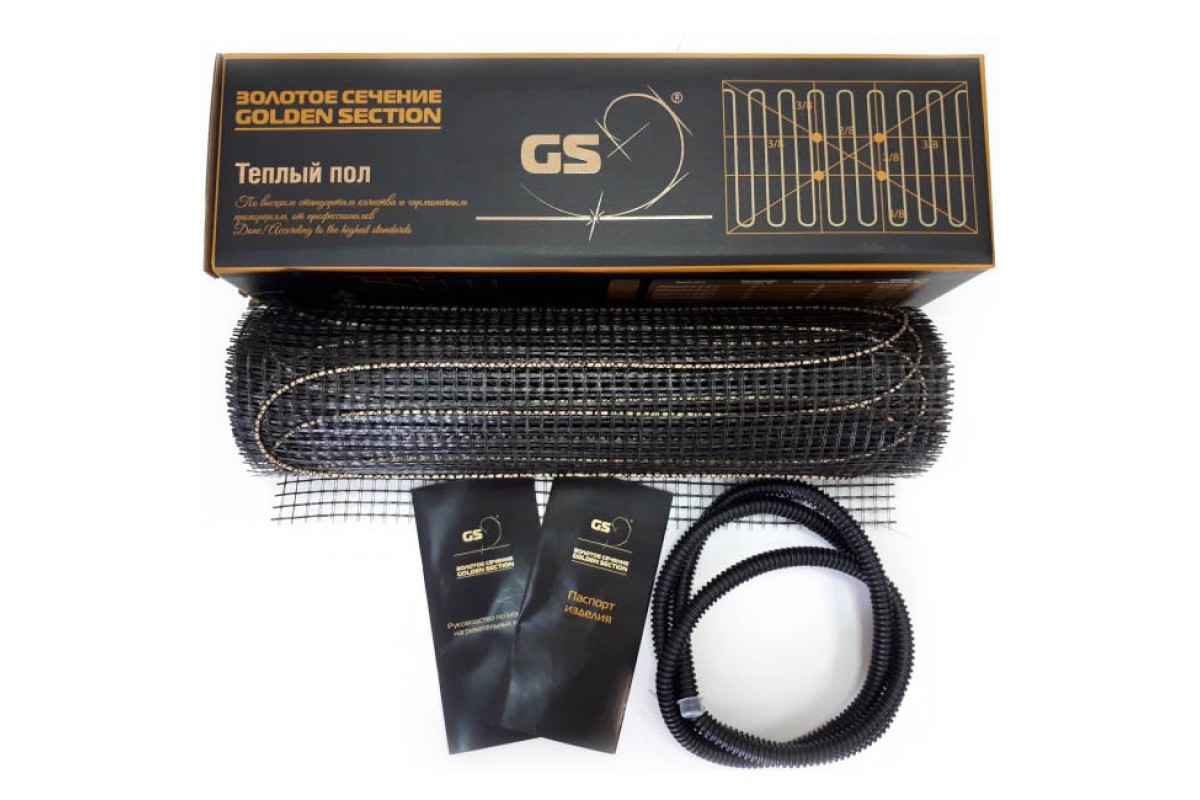 Купить теплый пол Золотое сечение GS 160 вт, 1 м.кв. Под плитку, Под ...