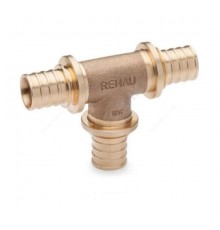 REHAU RAUTITAN PLATINUM Тройник 25x25x25 аксиальный PEX, бронза