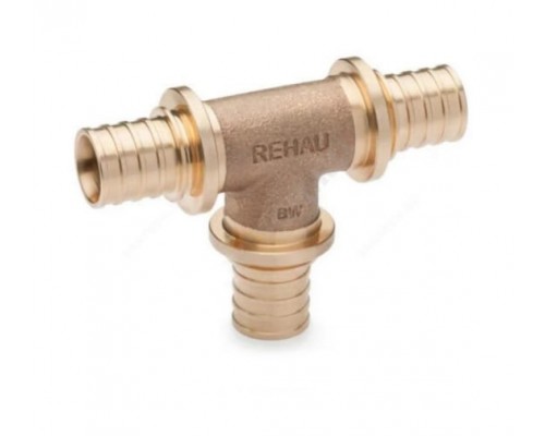 REHAU RAUTITAN PLATINUM Тройник 25x25x25 аксиальный PEX, бронза