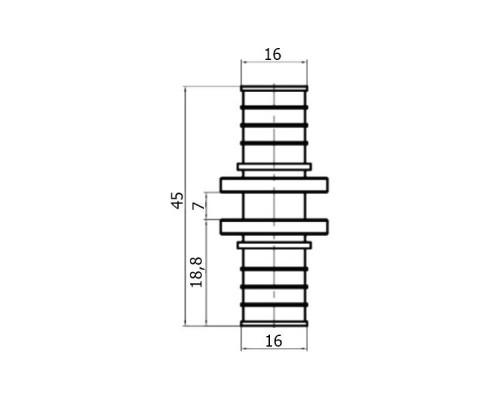 STOUT Муфта 16x16 аксиальный PEX, латунь