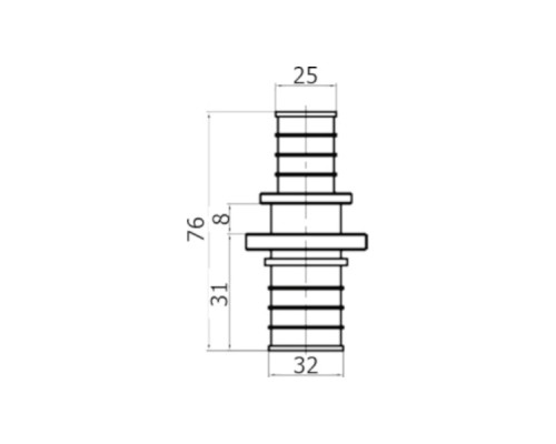 STOUT Муфта переходная 32x25 аксиальный PEX, латунь