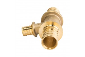 STOUT Тройник переходной 20x16x20 аксиальный PEX, латунь