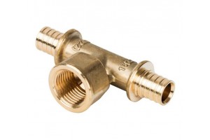 STOUT Тройник переходной 20x1/2x20 В. аксиальный PEX, латунь